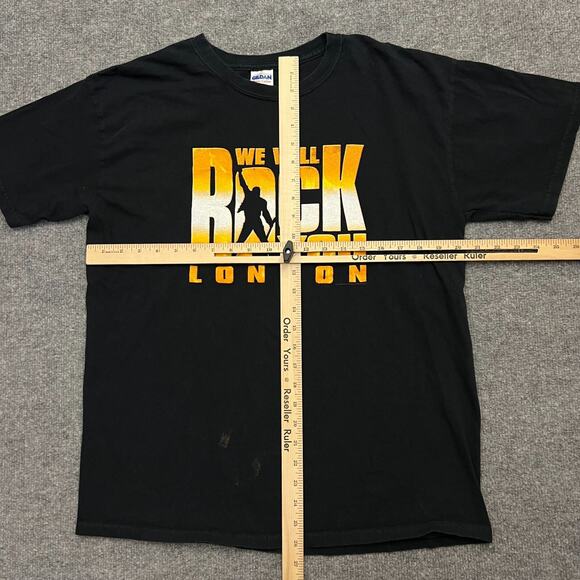 Vintage 90s Y2K We Will Rock You Queen London T Shirt Men's L Black - Picture 7 of 9